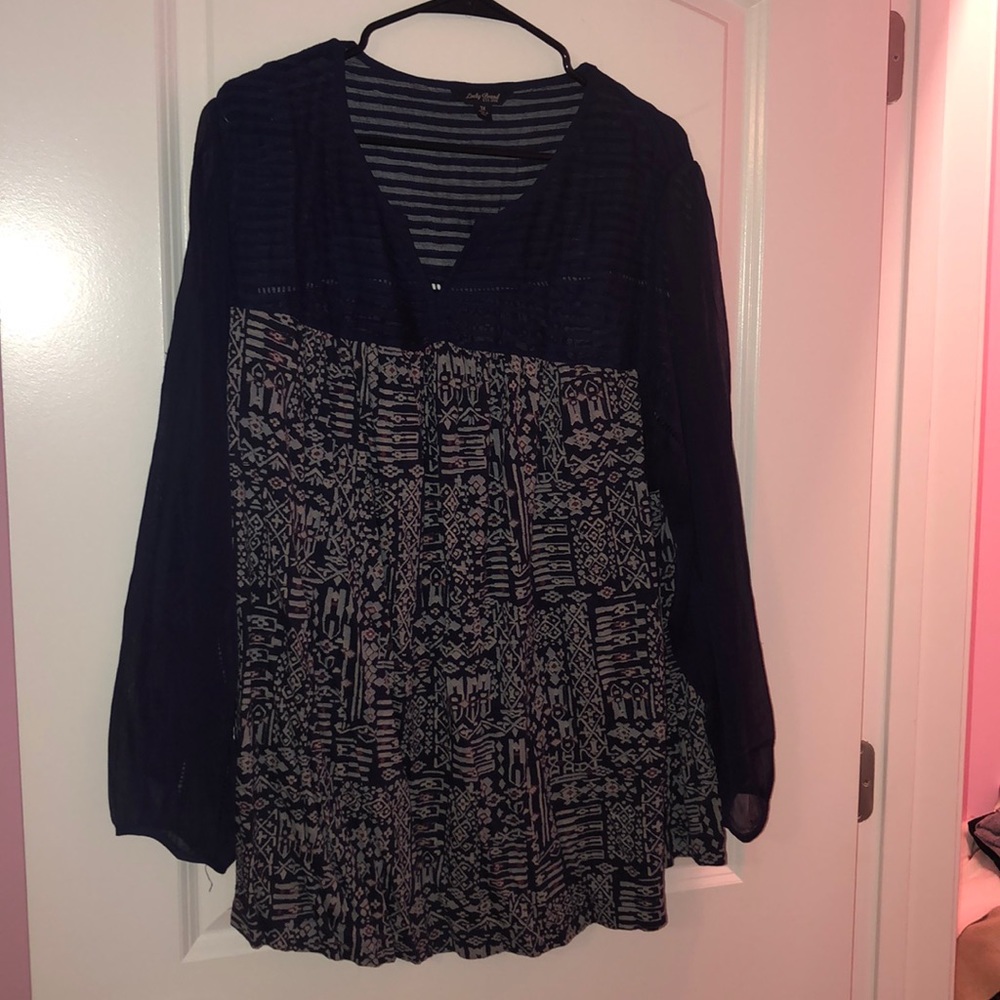 Sheer sleeved Lucky brand blouse